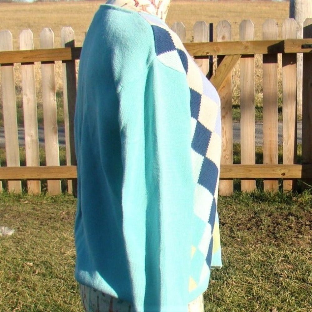 Crazy Horse XL Argyle LS Zip Cardigan Sweater - Picture 3 of 7